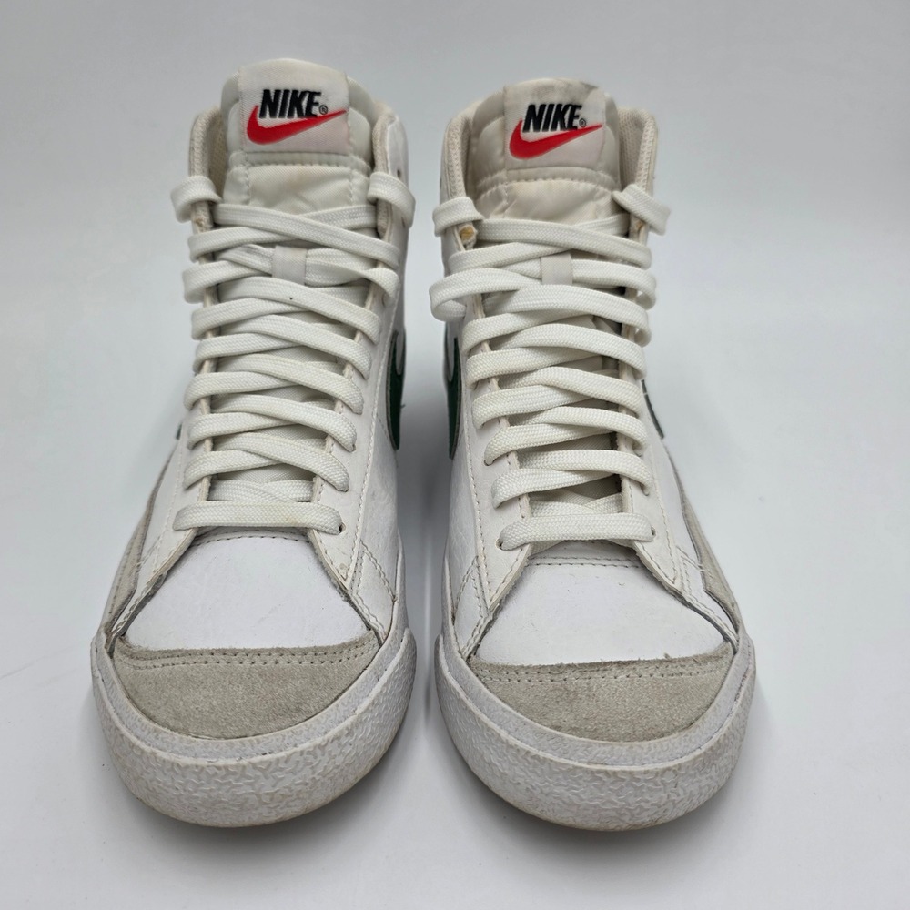 Nike Blazer Mid Kids White Green Leather High Top Sneakers Shoes‎ Size 5Y